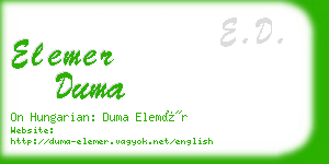 elemer duma business card